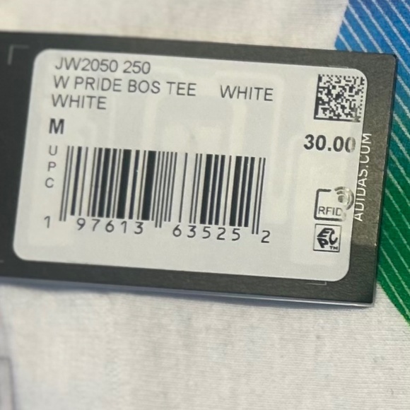 NWT Adidas Pride Multi-Colored Heart Graphic White T-shirt - Picture 3 of 6